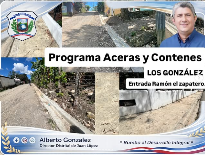 Aceras y contenes en la comunidad de Los González