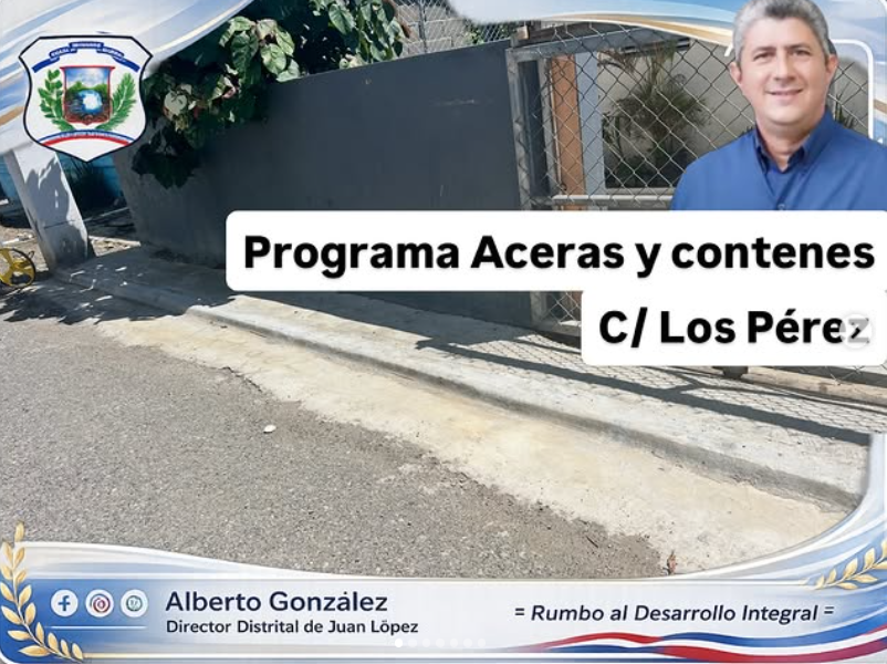 Aceras y contenes en la comunidad de Los Pérez